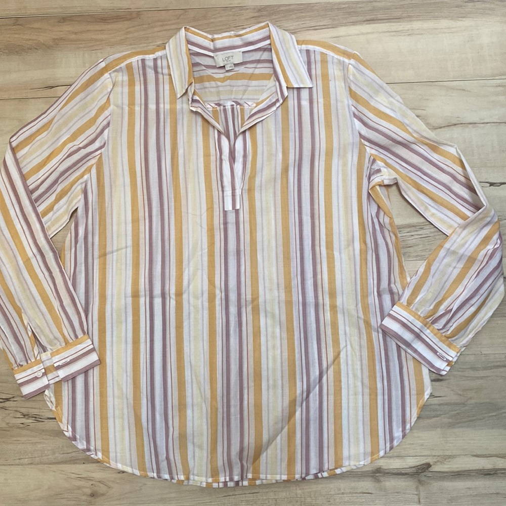 Loft Outlet Womens Size L Long Sleeve Blouse